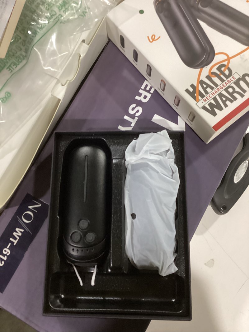 Condition photo showing New/Like New for Rechargeable Hand Warmers 2 Pack, 6000mAh Electric Hand Warmer Rechargeable, 2 in 1 Portable Hand Warmers with AI Smart Chips, Outdoor, Hunting, Camping for Family for Christmas Black