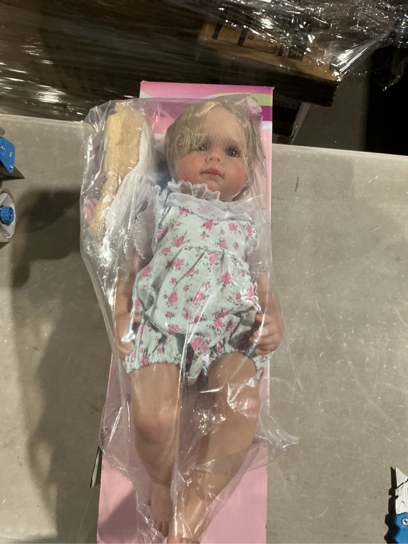 Condition photo showing Good Condition for charex realistic reborn baby doll girl – 20 inch lifelike real life handmade newborn toddler, soft cuddly weighted for pretend & creative playtime, with blond hair accessories gift set for kids age 3+ pink