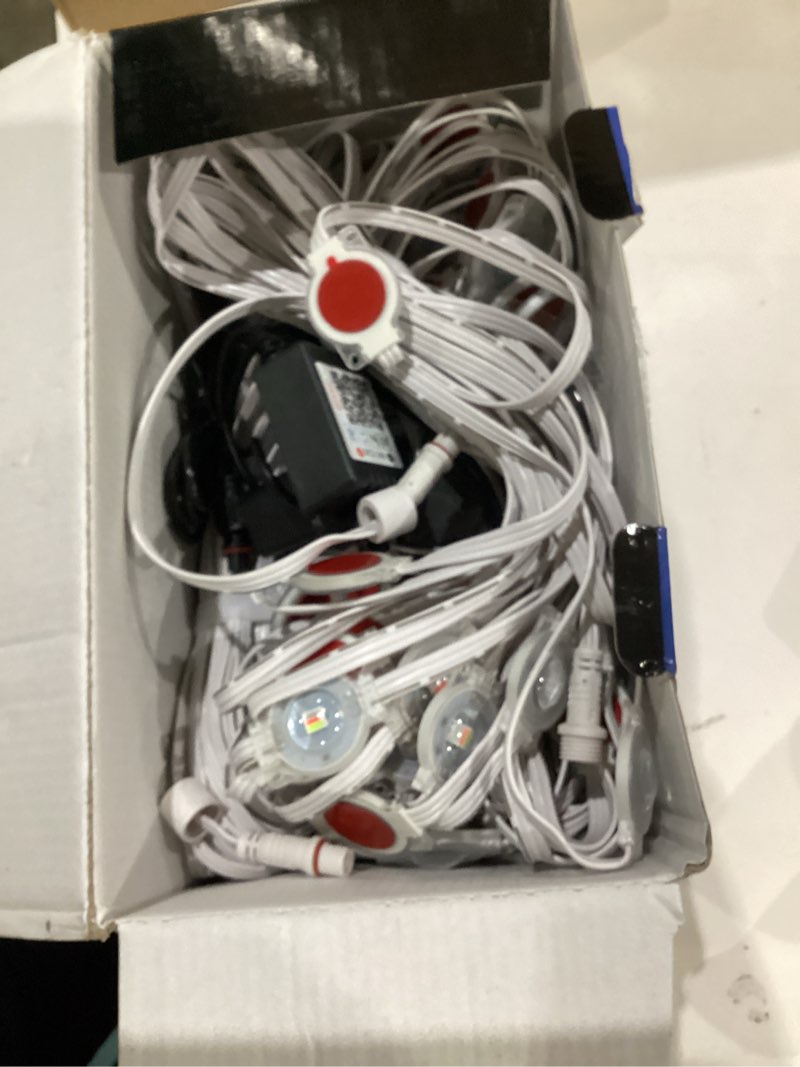 Condition photo showing As Is for 200FT Permanent Outdoor RGB Lights,IP65 Waterproof Smart LED Eaves Lights with App/Remote Control,for Christmas and All Holiday Decor,Daily and Accent Lighting,House Roof and Garden Lighting