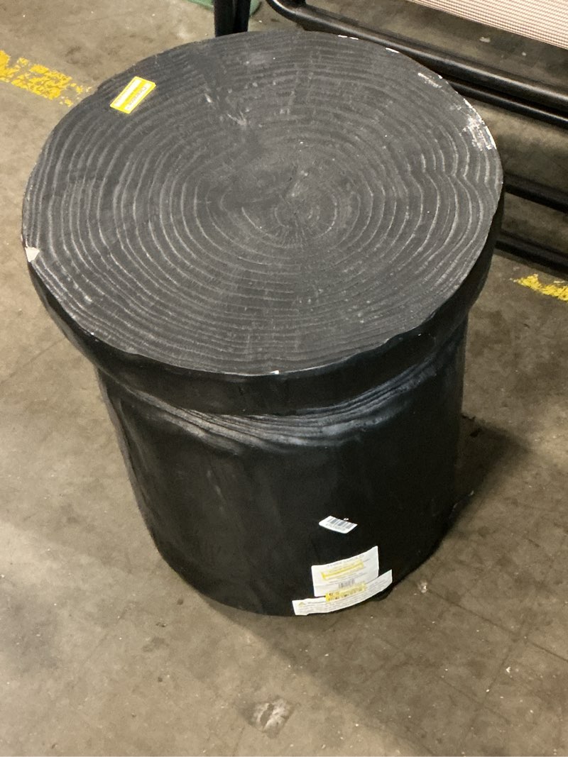 Condition photo showing As Is for wooden stump patio accent table black - threshold™