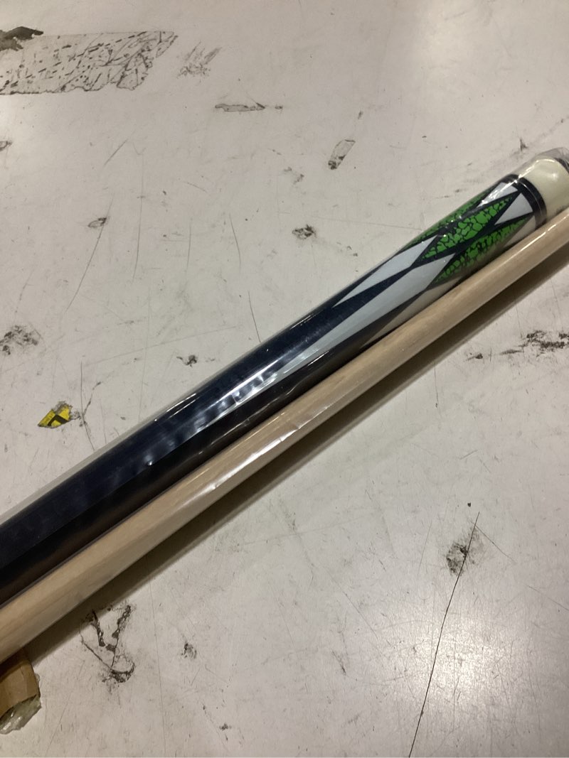 Condition photo showing As Is for pool cue stick - 58 inch canadian maple billiard pool stick 19oz green
