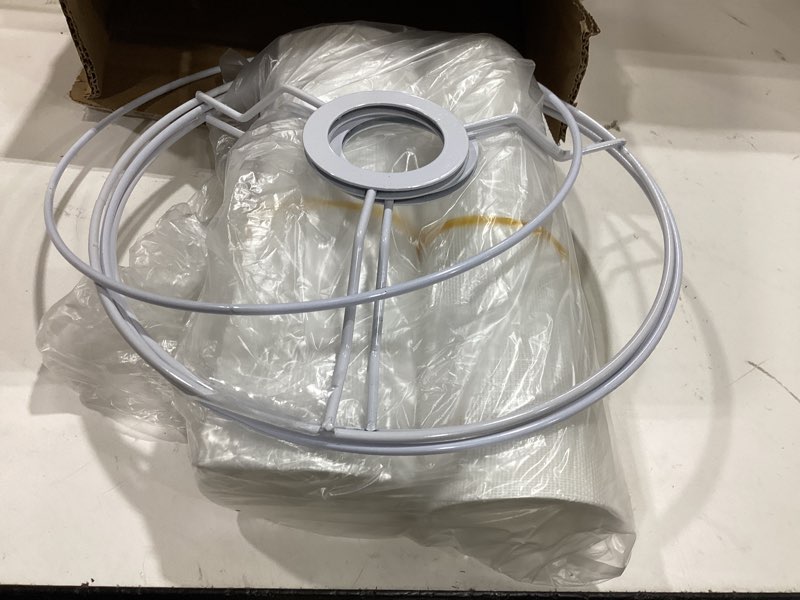 Condition photo showing Good Condition for 2pcs table lamp shades, drum lamp shades 8.66" top x 8.66" bottom x 7.87" high lamps shade handcrafted chandelier shade for table and floor lamps, pendant light, easy assembly