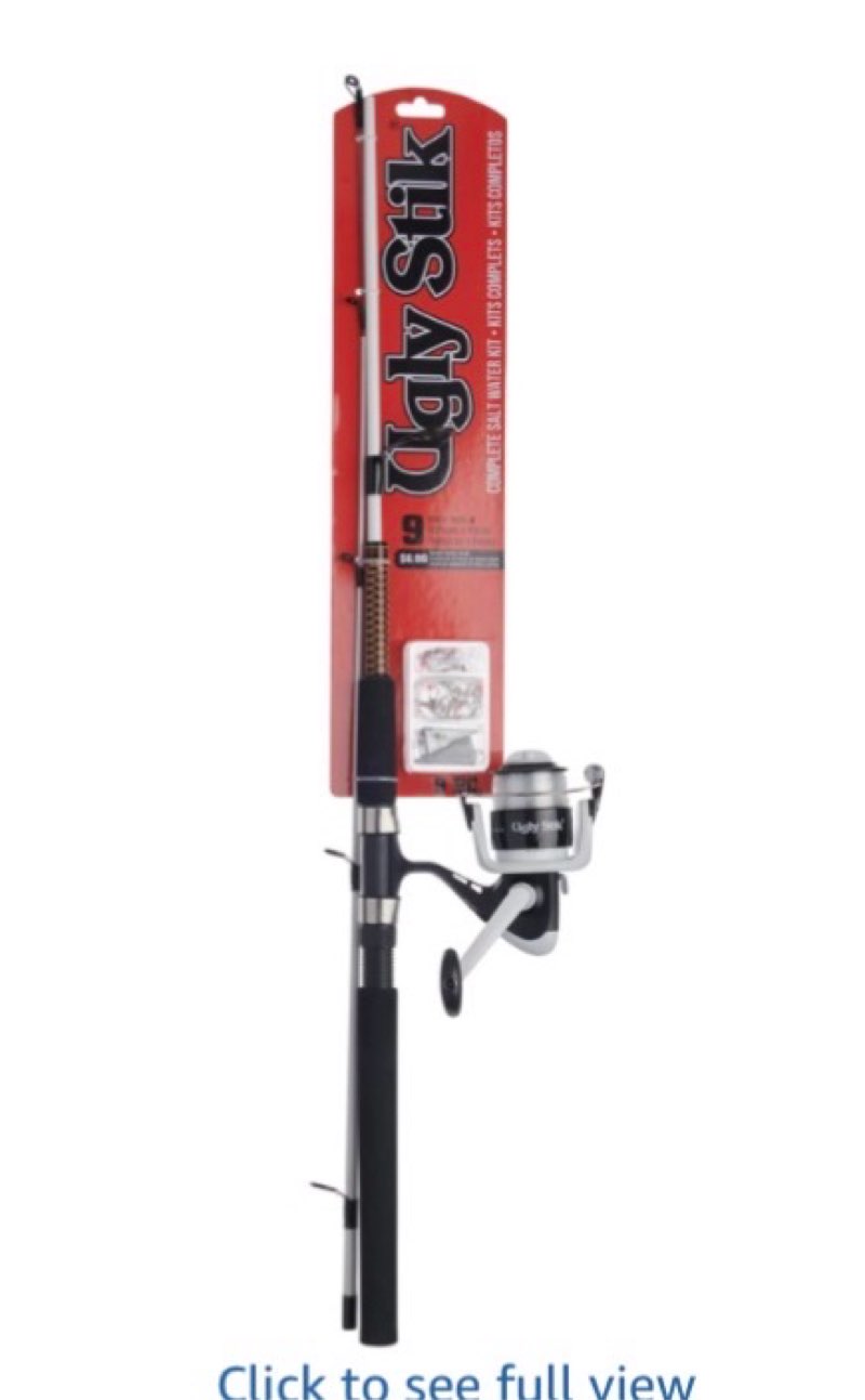 ugly stik complete spincast reel and fishing rod kit complete saltwater