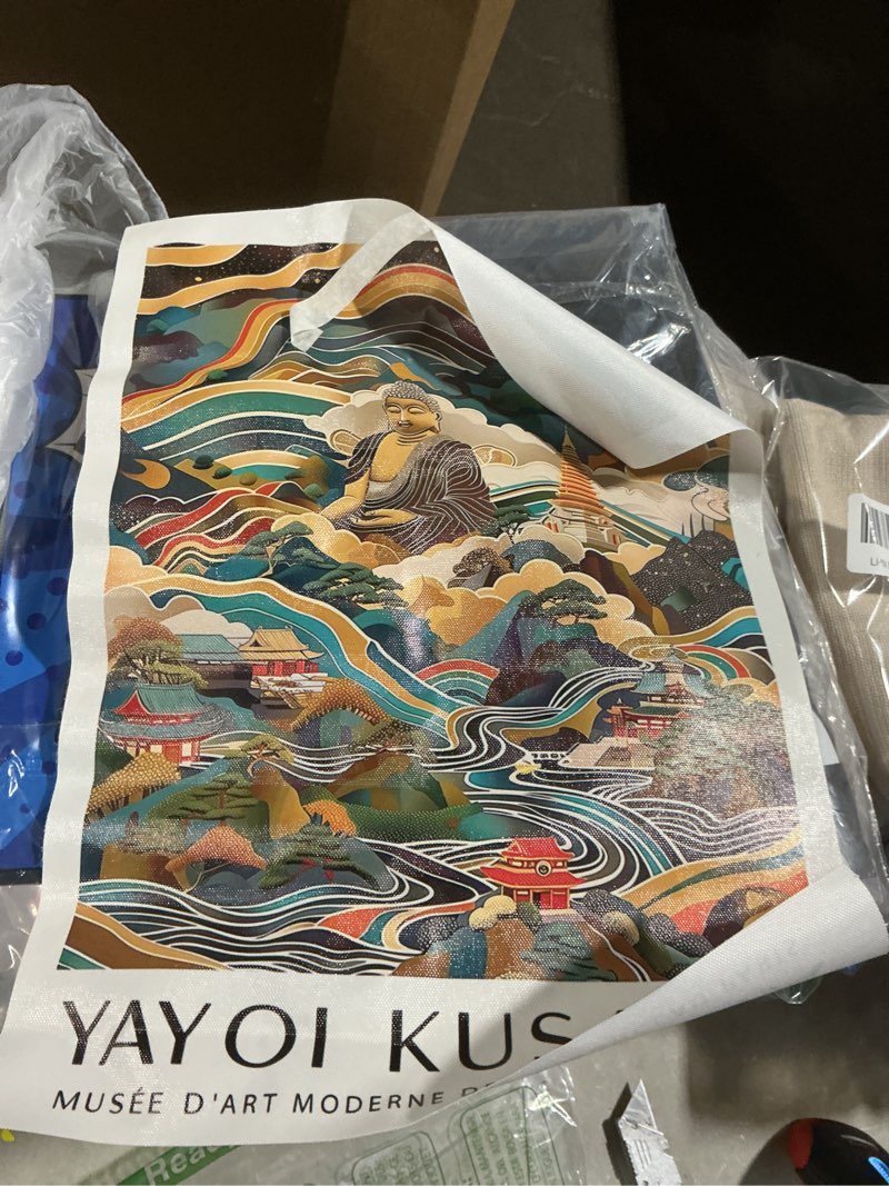 Condition photo showing Good Condition for yayoi kusama canvas wall art vintage japanese poster abstract buddha decor picture prints 12x16 in unframed oriental painting artwork suitable for meditation room yoga living room bedroom gallery unframed japanese art04 16"l x 12"w