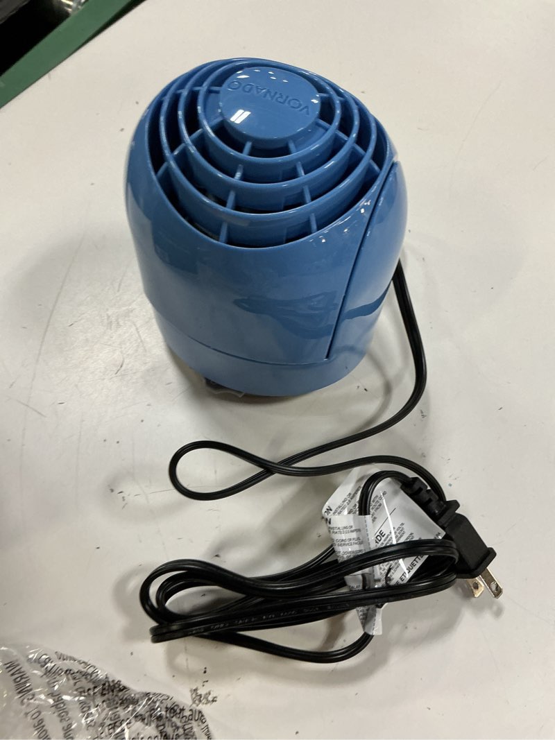 Condition photo showing Good Condition for vornado flippi v6 compact air circulator fan, 3.2" tabletop fan, adjustable head, 2 speeds, blue