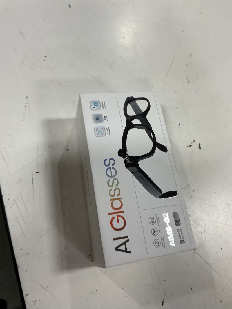 Condition photo showing New/Like New for cjkao smart glasses with camera, hd camera glasses, video recording, voice assistant control bluetooth music ai glasses for teenager men women (g2-black)