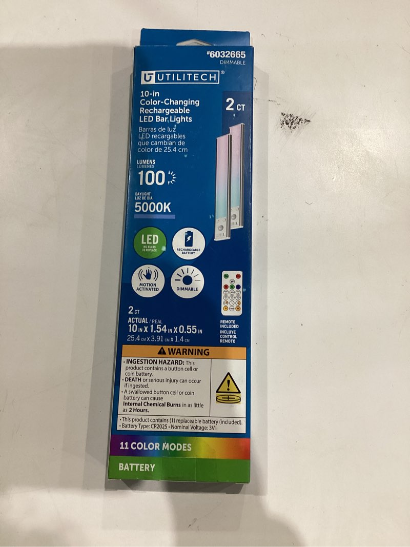 utilitech rechargeable bar lights 2 -pack 10-in rechargeable battery led under cabinet light