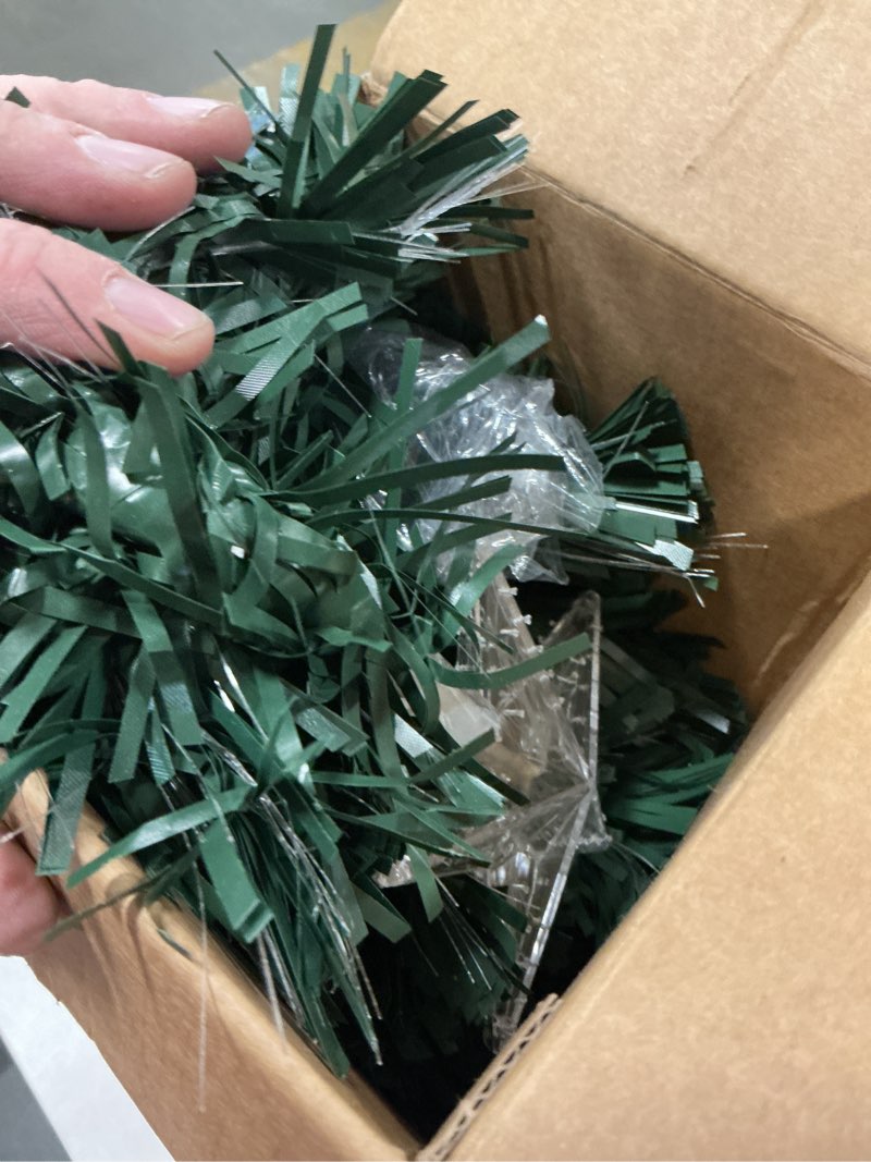 Condition photo showing Good Condition for 3ft Green Fiber Optic Christmas Tree,Pre-Lit Artificial Mini Christmas Tree, Tabletop Small Xmas Tree with Stars Holiday Home Decorations