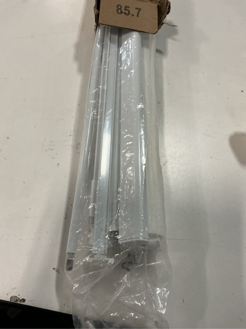 Condition photo showing As Is for LazBlinds Cordless Zebra Blinds for Windows - Dual Layer Light Filtering & Blackout Roller Shades, Free-Stop Lift System, No Drill Easy Install, Day & Night Privacy with Valance, 34" W X 48" H, White 34"W X 48"H White