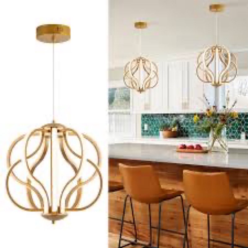 CHYING Modern Gold Chandelier with Remote Control, 10-Light 100W 3-Color Temperature Dimmable LED Ch