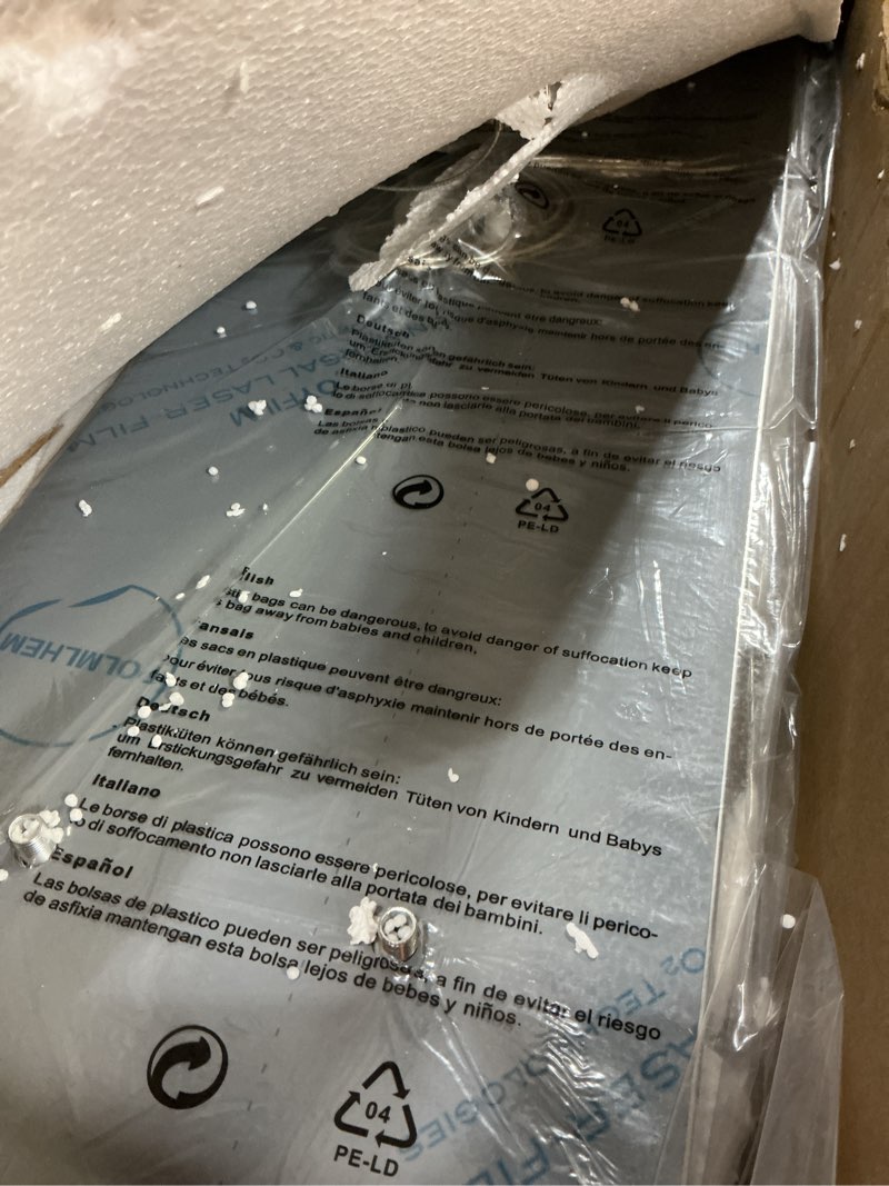 Condition photo showing Good Condition for Rectangular Chandeliers for Dining Room, Modern Rain Drop Chandeliers, Hanging Pendant Crystal Chandelier Light for Kitchen Island, Beautiful Ceiling Light Fixture for Cafes Office of CRYSTOP 11-Silver L31.5" x W9.8" x H8.9"