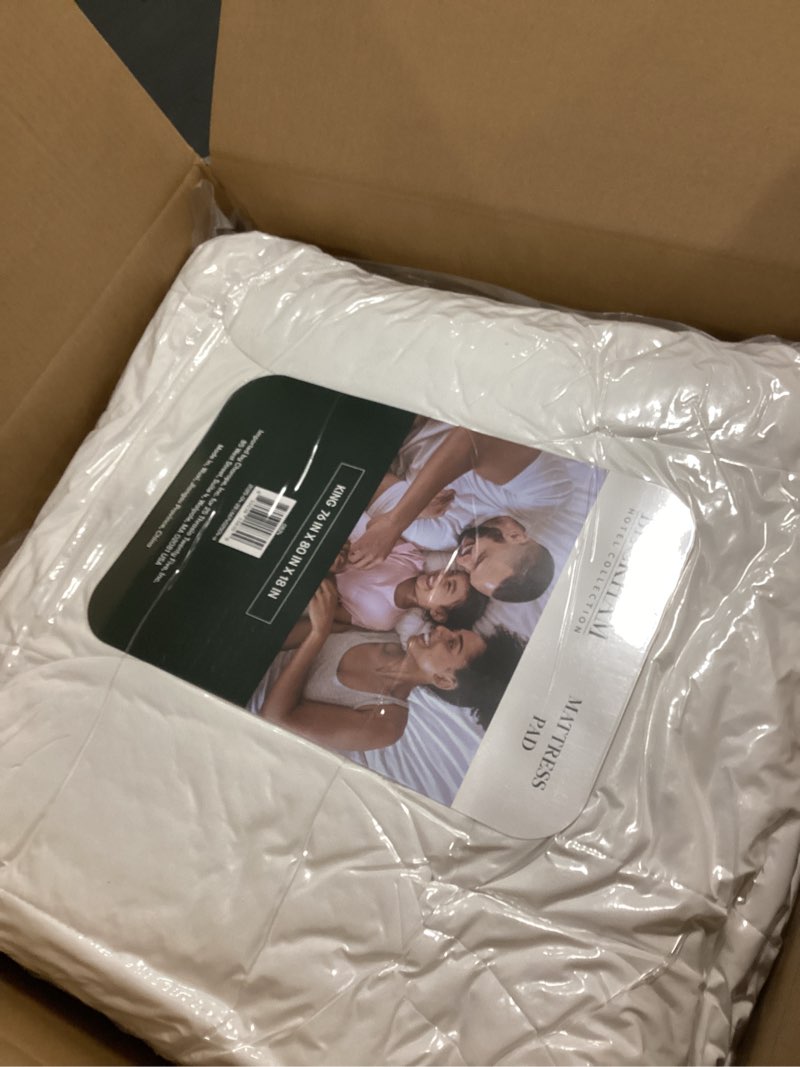 Condition photo showing New/Like New for Beckham Hotel Collection King Size Mattress Pad (Extra Padded) & Protector Hybrid - Quilted Pillow Top Mattress Cover - Thick, Plush, Fitted Mattress Topper for Bed