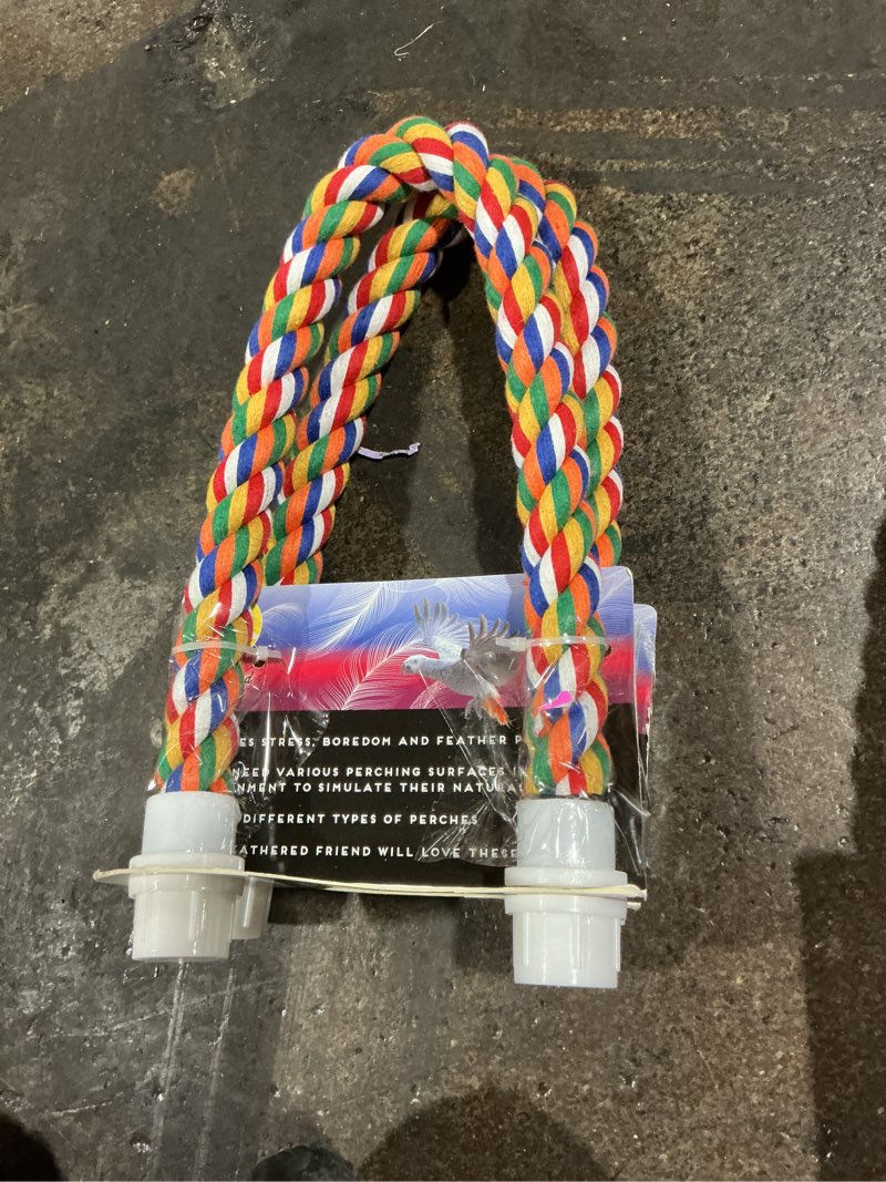 Condition photo showing Good Condition for (Bidding on 2) JW Pet Comfy Perch For Birds Flexible Multi-color Rope, Large - 36\" Length