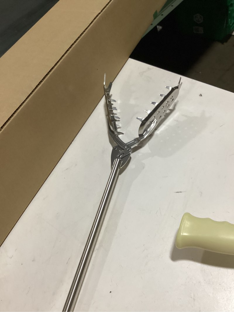 Condition photo showing Good Condition for fth premium stainless steel grabber reacher pickup tool heavy duty trash picker log bbq fireplace pits snake tongs (41 inch)