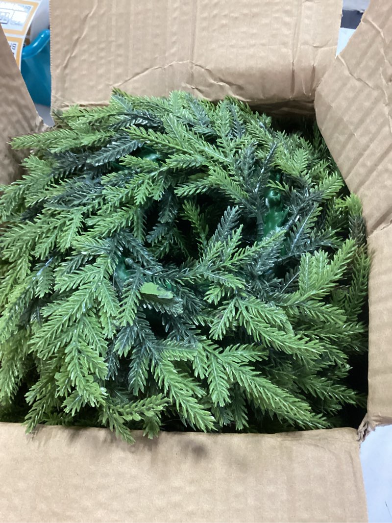 Condition photo showing Good Condition for 12 Pcs Christmas Wreath 10 Inch Green Artificial DIY Faux Plain Wreaths Front Door Green Farmhouse Cabinets Wreath Indoor Outdoor Wall Decor(Pine Needle) Pine Needle 12