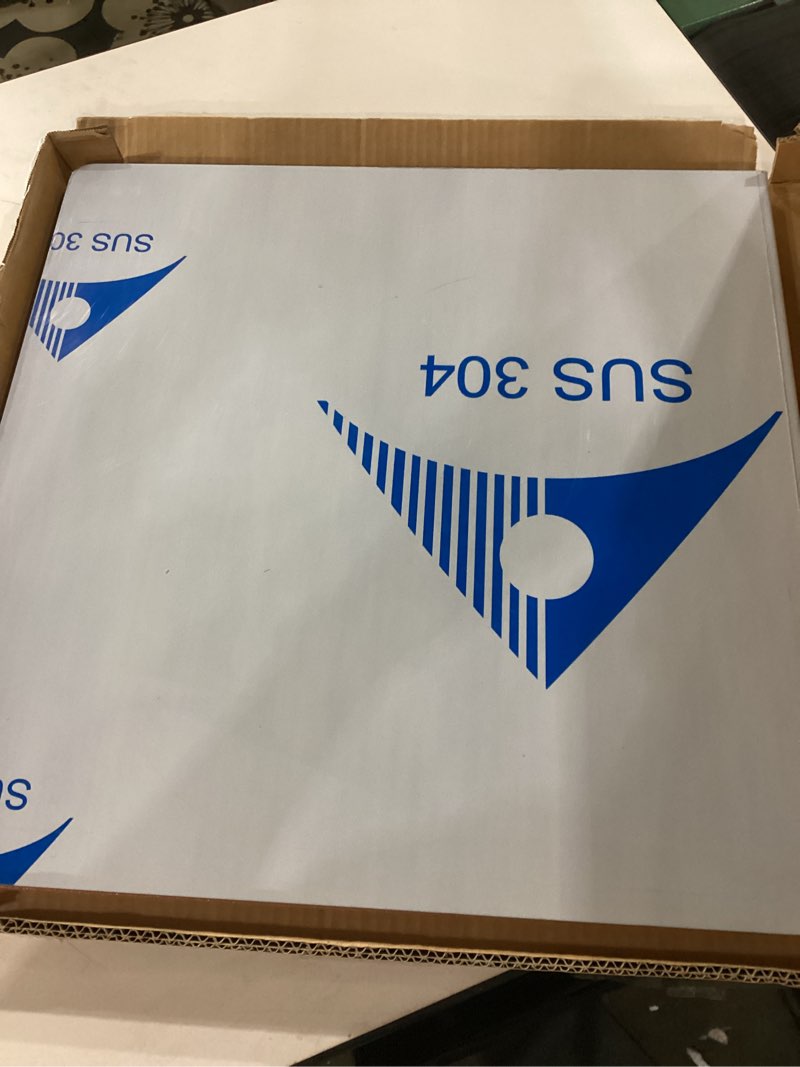 Condition photo showing New/Like New for 304 Stainless Steel Cutting Board – Stainless Steel Kitchen Chopping Boards Non-Slip, Dishwasher Safe – Ideal for Meat, Vegetables, Fruits, Bread & Baking – Commercial & Home Use (19.6 * 19.6in) 19.6"L x 19.6"W