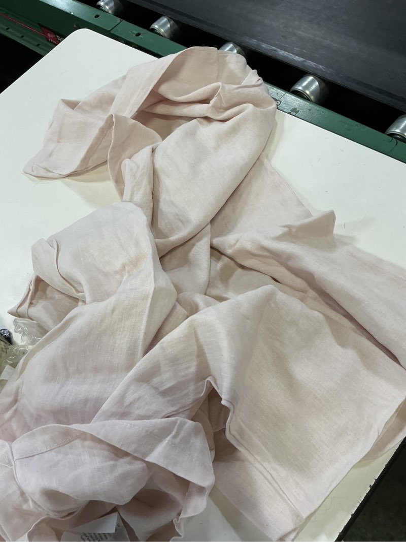 Condition photo showing Good Condition for european linen sham set, king, soft blush