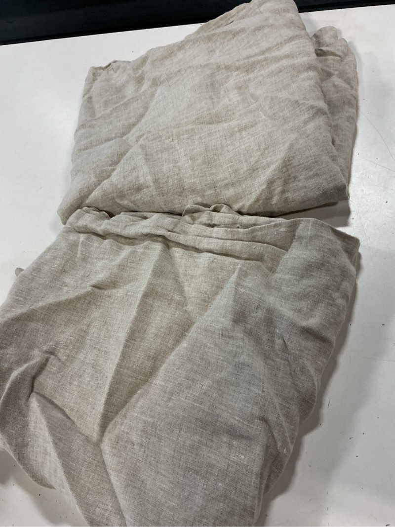 Condition photo showing Good Condition for european linen pillowcase set, king, natural chambray