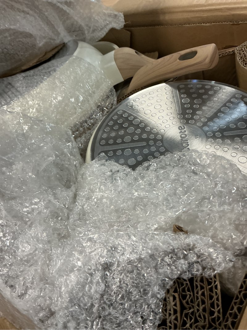 Condition photo showing Good Condition for carote 21pcs pots and pans set, nonstick cookware sets, white granite induction cookware non stick cooking set w/frying pans & saucepans(pfos, pfoa free)