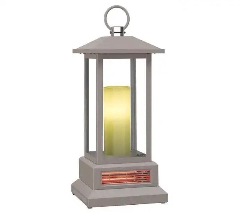 28" Electric Lantern W/ Infrared Heat & Remote Cream