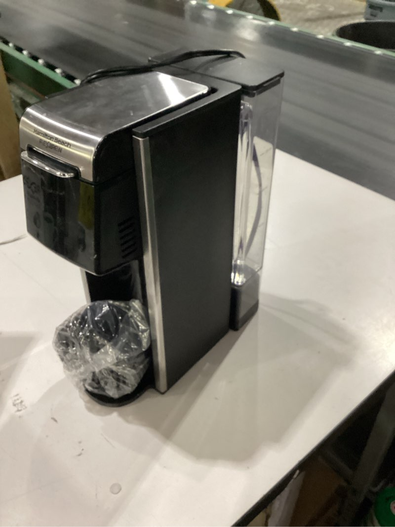 Condition photo showing As Is for hamilton beach flexbrew advanced 4-in-1 single serve hot & iced coffee maker with removable 45 oz. water reservoir, use pod packs and grounds, fast brewing, led touchscreen, black (49925)