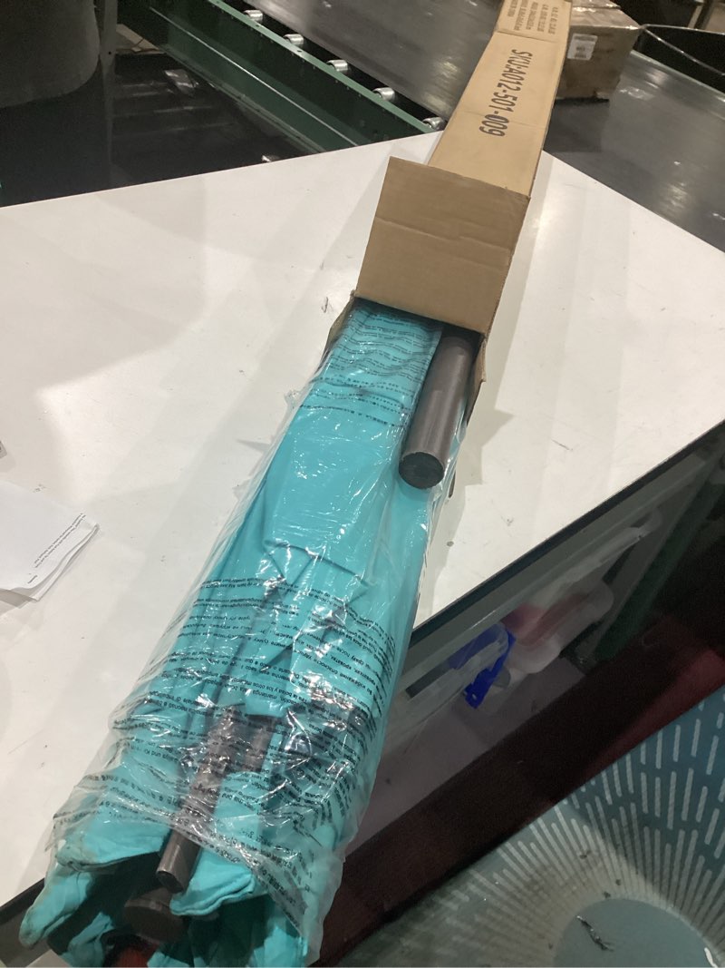 Condition photo showing Good Condition for jearey 9ft outdoor patio umbrella outdoor table umbrella with push button tilt and crank, market umbrella 8 sturdy ribs uv protection waterproof for garden, deck, backyard, pool (peacock blue) 9ft peacock blue