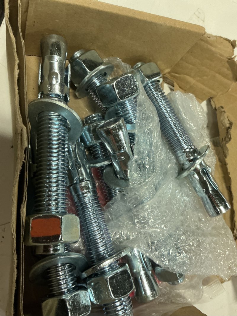 Condition photo showing Good Condition for 23 pcs lift install kit car lift installation install kit including 3/4" x 5. 5" wedge anchor bolts, and 1/4" 1/8" 1/16" leveling shim for 2 post lifts
