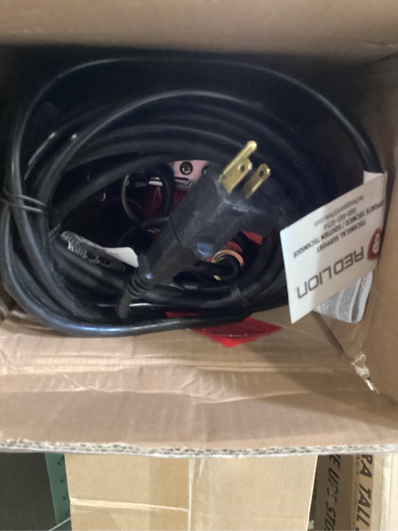 Condition photo showing As Is for red lion rl-sc50v submersible water pump, heavy duty automatic sump pump with vertical float switch, 1/2 hp, 4300 gph, cast iron