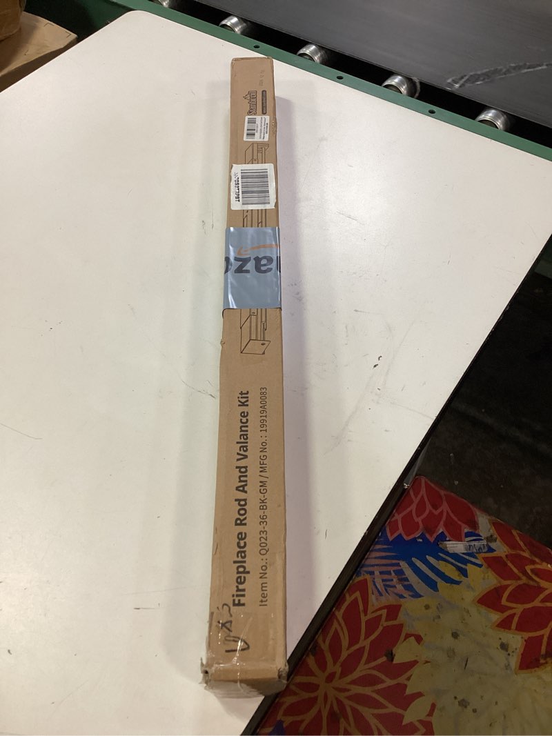 Condition photo showing As Is for Stanbroil Adjustable Rod and Valance Kit for Fireplace Mesh Screen Curtain