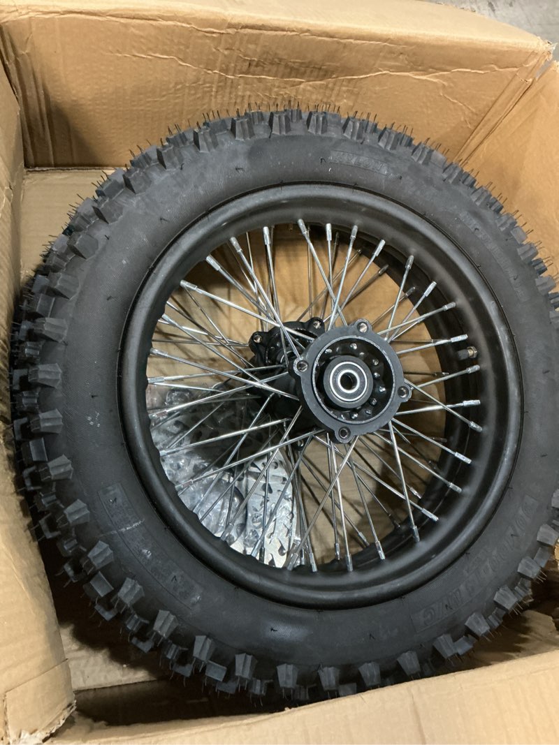 Condition photo showing Good Condition for 3.00-14 90/100-14 rear and 2.75x17 70/100-17 front wheel dirt bike rim with 15mm bearing for 110cc 125cc 140cc 150cc 160cc ttr125 rm80 rm85 klx140r db17 db27 apollo rfz ssr baja pit bike