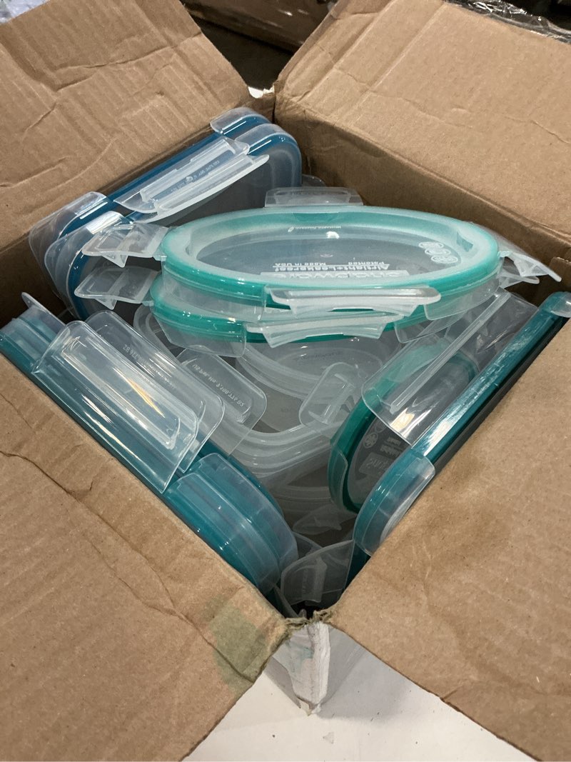 Condition photo showing As Is for Snapware Total Solutions (10-Pack, Mixed Sizes) Plastic Food Storage Containers Set, Airtight & Leakproof Locking BPA-Free Lids Tupperware, Freezer Dishwasher Microwave Safe 10 Pack Mixed Sizes