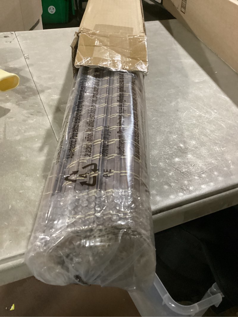 Condition photo showing Good Condition for lazblinds cordless bamboo roman shades, privacy blinds for interior windows, room darkening roll up bamboo blinds for home & patio, 31.5" w x 64" h, bdp-driftwood privacy - driftwood 31.5" w x 64" h