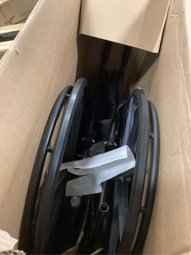 Condition photo showing As Is for Medline Reclining Wheelchair, 18", with Elevating Leg Rests, Durable Vinyl, 300 lb. Weight Limit, Reclines 90 to 140 Degrees 18" x 18"