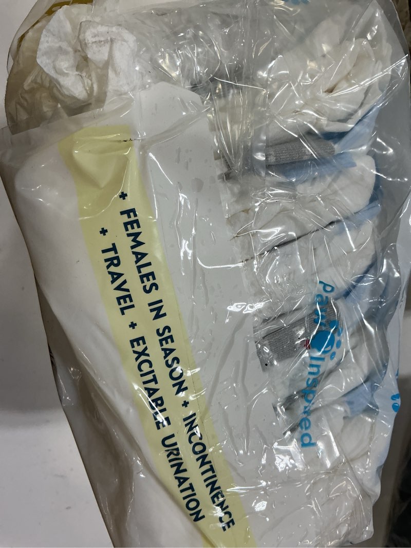 Condition photo showing As Is for paw inspired 20ct disposable dog diapers | female dog diapers ultra protection | diapers for dogs in heat, excitable urination, or incontinence (large)