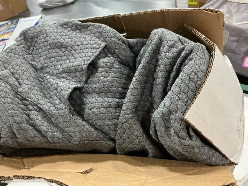 Condition photo showing As Is for bedluxe wedge pillow, 12 inch bed wedge pillow, elevated body pillow for back support, acid reflux, leg, neck pain, snoring, triangle pillow wedge - cooling memory foam top, dark grey 24*24*12 inch dark grey