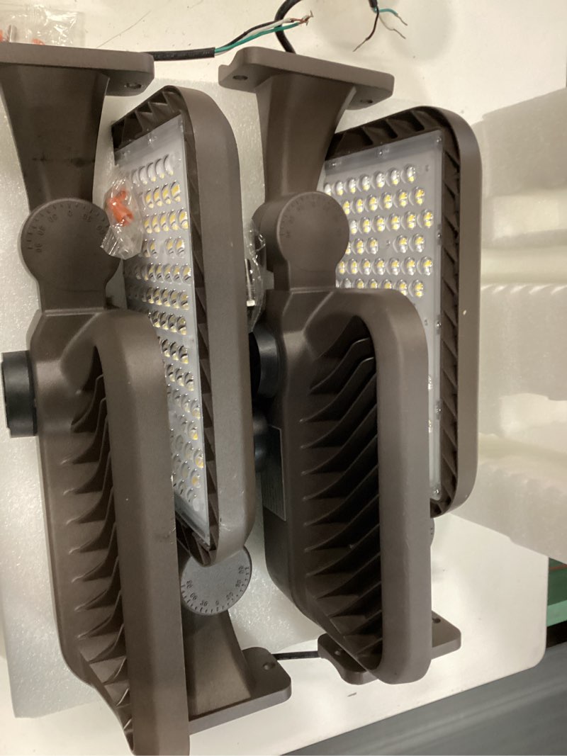Condition photo showing As Is for commercial-grade rotatable led wall pack lights featuring a bronze die-cast 4pack