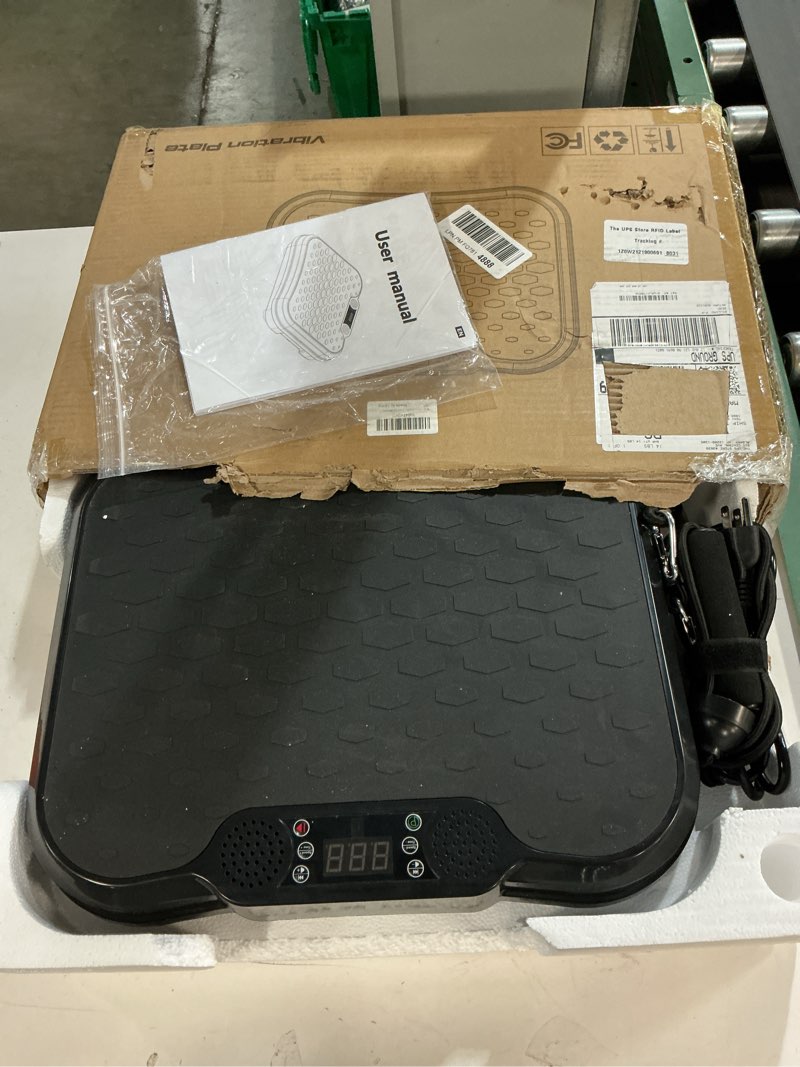 Condition photo showing New/Like New for vibration plate exercise machine,vibration plate for lymphatic drainage power vibration plate machine support 450 lbs 250 adjustable speeds,vibrating plate shake plate weight loss black