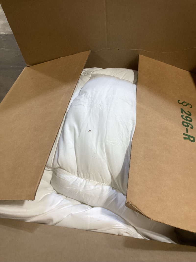 Condition photo showing As Is for cloud-like  mattress topper - 100% cotton top mattress pad for back pain relief - breathable & naturally cooling for hot sleepers, white white