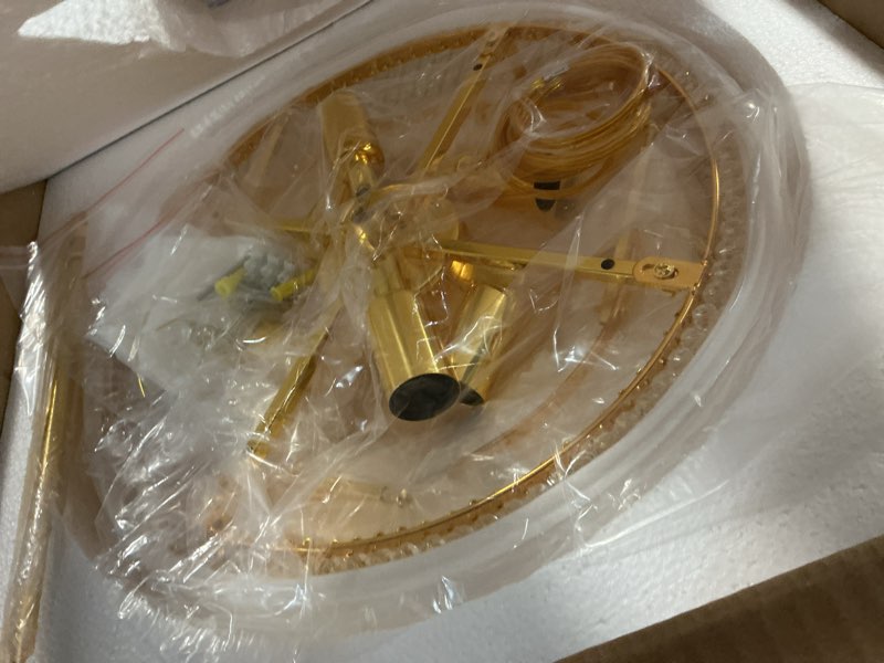 Condition photo showing Good Condition for crystal chandeliers for dining room light fixtures over table, empire style k9 crystal chandelier for living room, 6 lights gold luxury lighting fixtures for bedroom kitchen island entryway d15 inch gold d15'' - 6lights