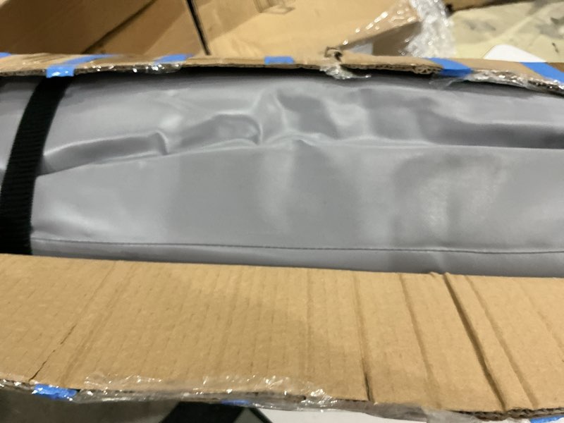 Condition photo showing As Is for 2nd gen 95 x 52 inch gary soundproof sound absorbing blanket noise barrier acoustic solution application for construction site outdoor concert machinery shop gray 2nd gen