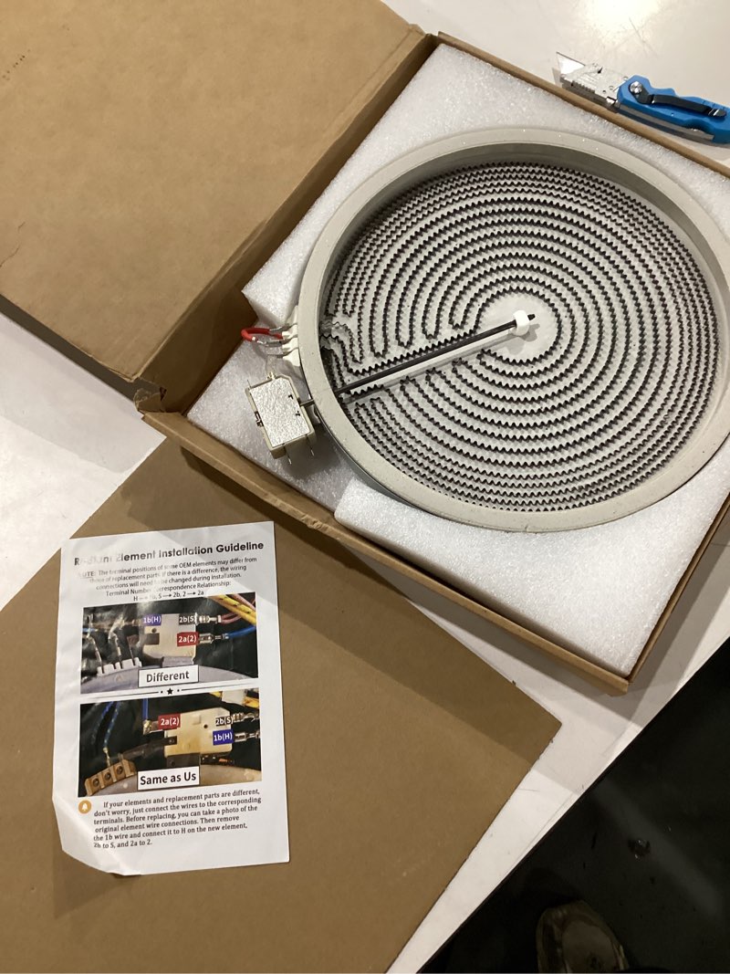Condition photo showing Good Condition for wb30t10130 dual haliant surface element 12 inch compatible with g-e, radiant surface element replace ap4344395, ps2321564, 1474216 by fetechmate - 1 year