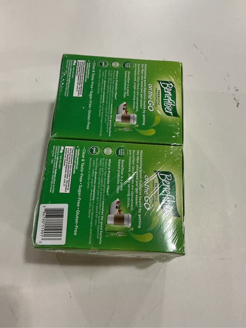 Condition photo showing New/Like New for (EXP 05/2026)Benefiber On The Go Prebiotic Fiber Supplement Powder for Digestive Health, Daily Fiber, Unflavored Stick Packs - 36 Sticks (Pack of 2) 36 Count (Pack of 2)