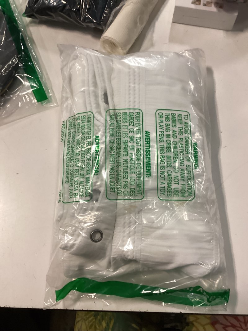 Condition photo showing Good Condition for Extra Long White Shower Curtain Farmhouse,72 x 78 Cotton Blend Waffle Tufted Striped Chic Textured Fabric Shower Curtain for Bathroom, Hotel, Washable White 72"W x 78"L (Pack of 1)