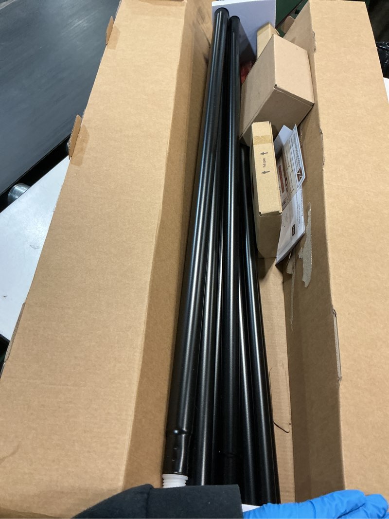 Condition photo showing Good Condition for KAMANINA 1 Inch Double Curtain Rods 66 to 120 Inches (5.5-10 Feet) Telescoping Heavy Duty Drapery Rod for Windows 54 to 115 with Twisted Cage Finials, Black Black 66-120"