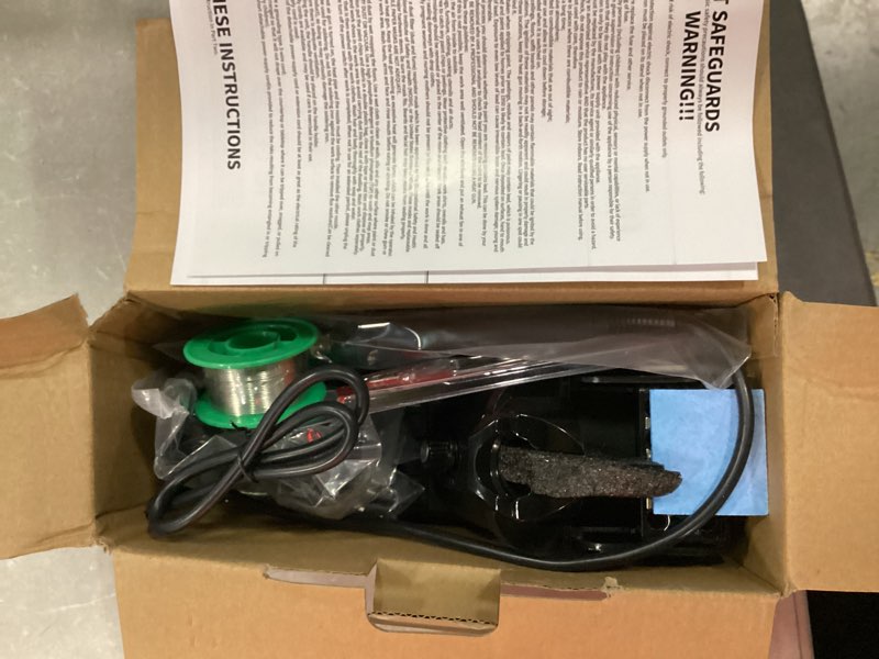 Condition photo showing Good Condition for yihua 926 iii 60w digital display soldering iron station kit w 2 helping hands, 6 extra iron tips, lead-free solder, solder sucker, s/s tweezers, °c/ºf conversion, auto sleep & calibration support black