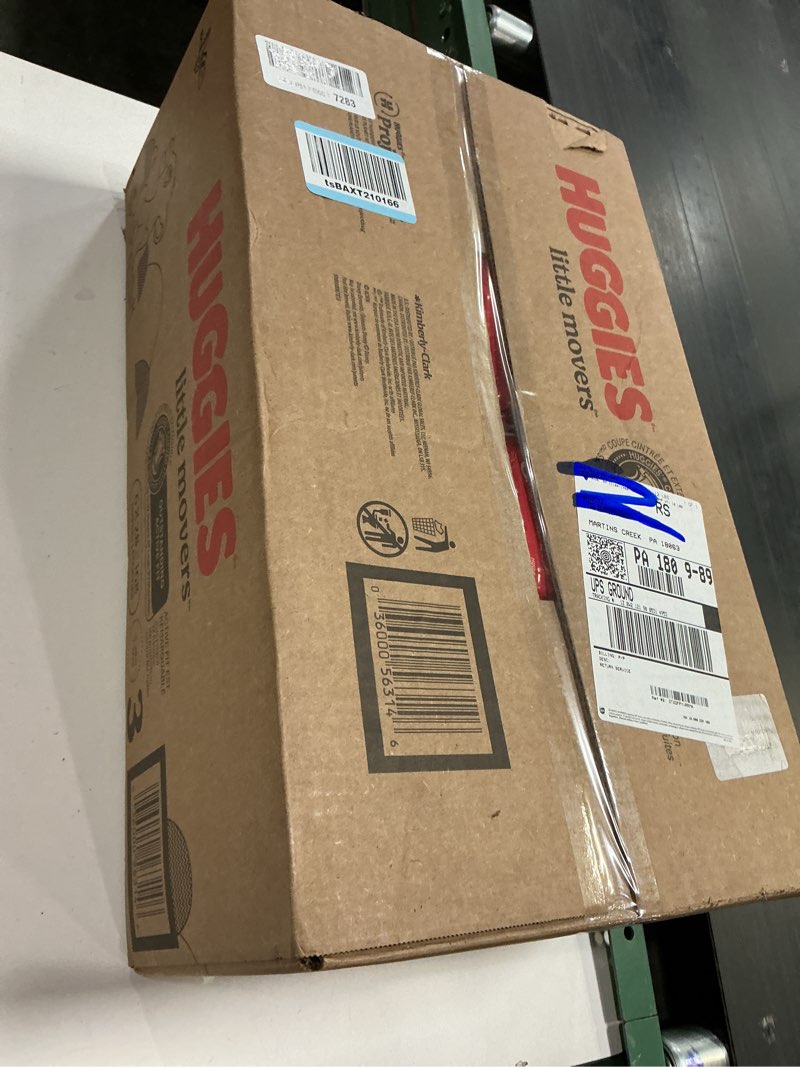 Condition photo showing New/Like New for Huggies Size 3 Diapers, Little Movers Baby Diapers, Size 3 (16-28 lbs), 168 Count (6 Packs of 28), Packaging May Vary