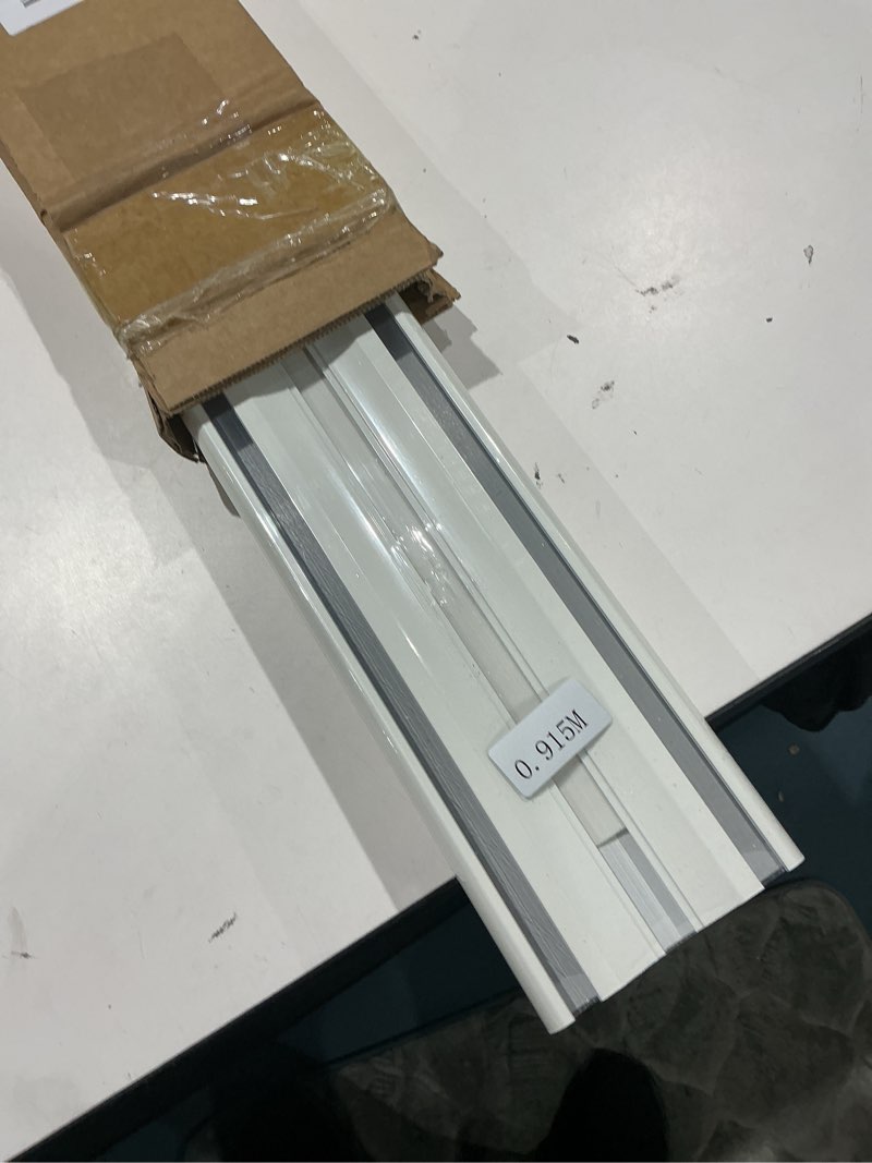 Condition photo showing Good Condition for double curtain track ceiling mount, silent aluminum track curtain rail, heavy-duty double row ceiling curtain tracks rod sliding rails for curtains, room divider for living room bedroom (3ft) 3ft(0.91m)