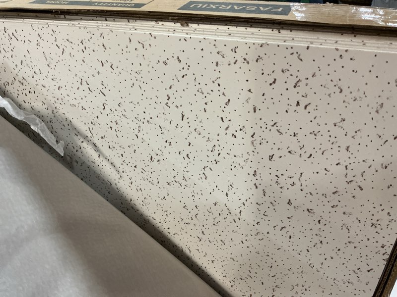 Condition photo showing Good Condition for 2ft x 4ft printed pro ceiling tiles waterproof, washable and fire-rated- high-grade pvc ceiling tiles 24"x48" - easy drop-in installation - case of 10 (80 sq. ft.) 2ft x 4ft printed pro white