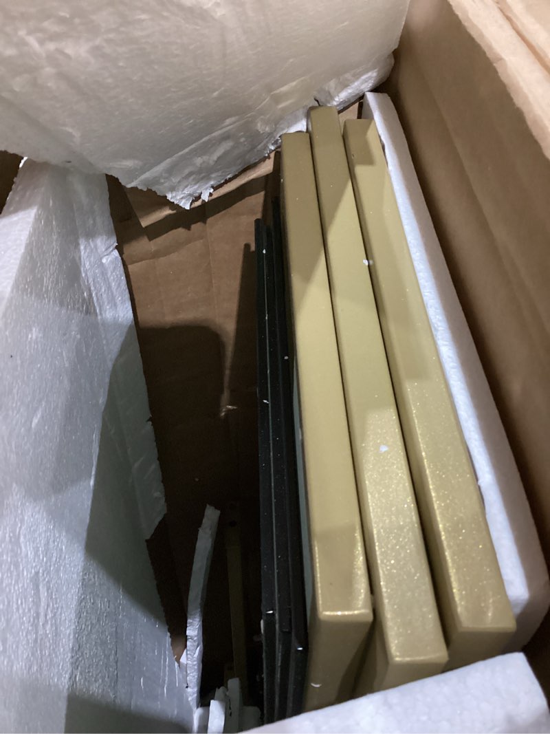 Condition photo showing Good Condition for vasagle 51.2 inch console table with 3 shelves, sofa tables, modern entryway table, metal frame, tempered glass shelf, entryway living room bedroom, metallic gold and transparent ulgt024a01 51.2"w metallic gold + transparent 1