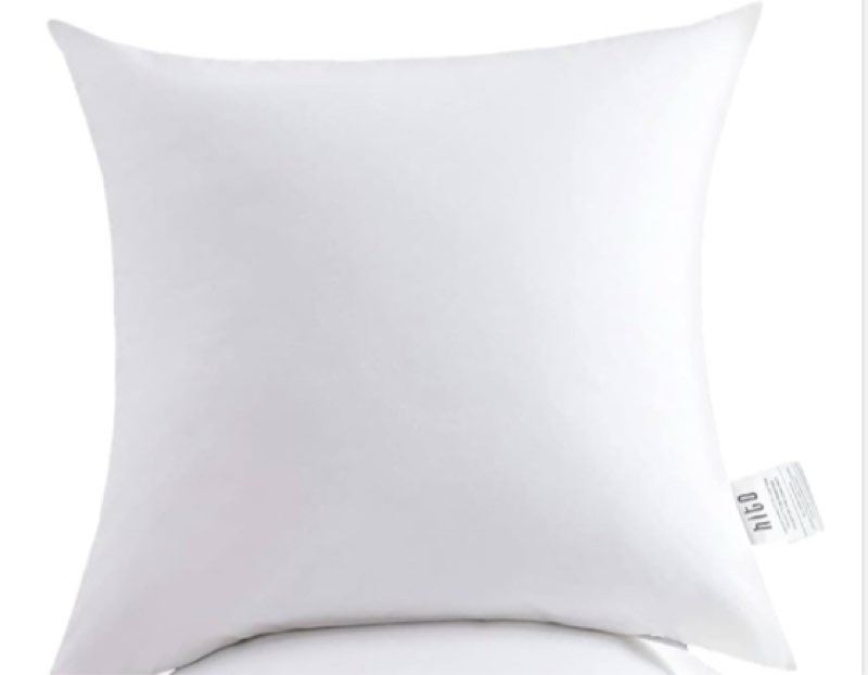 hito 18x18 pillow inserts - down alternative 100% cotton cover decorative square throw pillows white for couch bed sofa